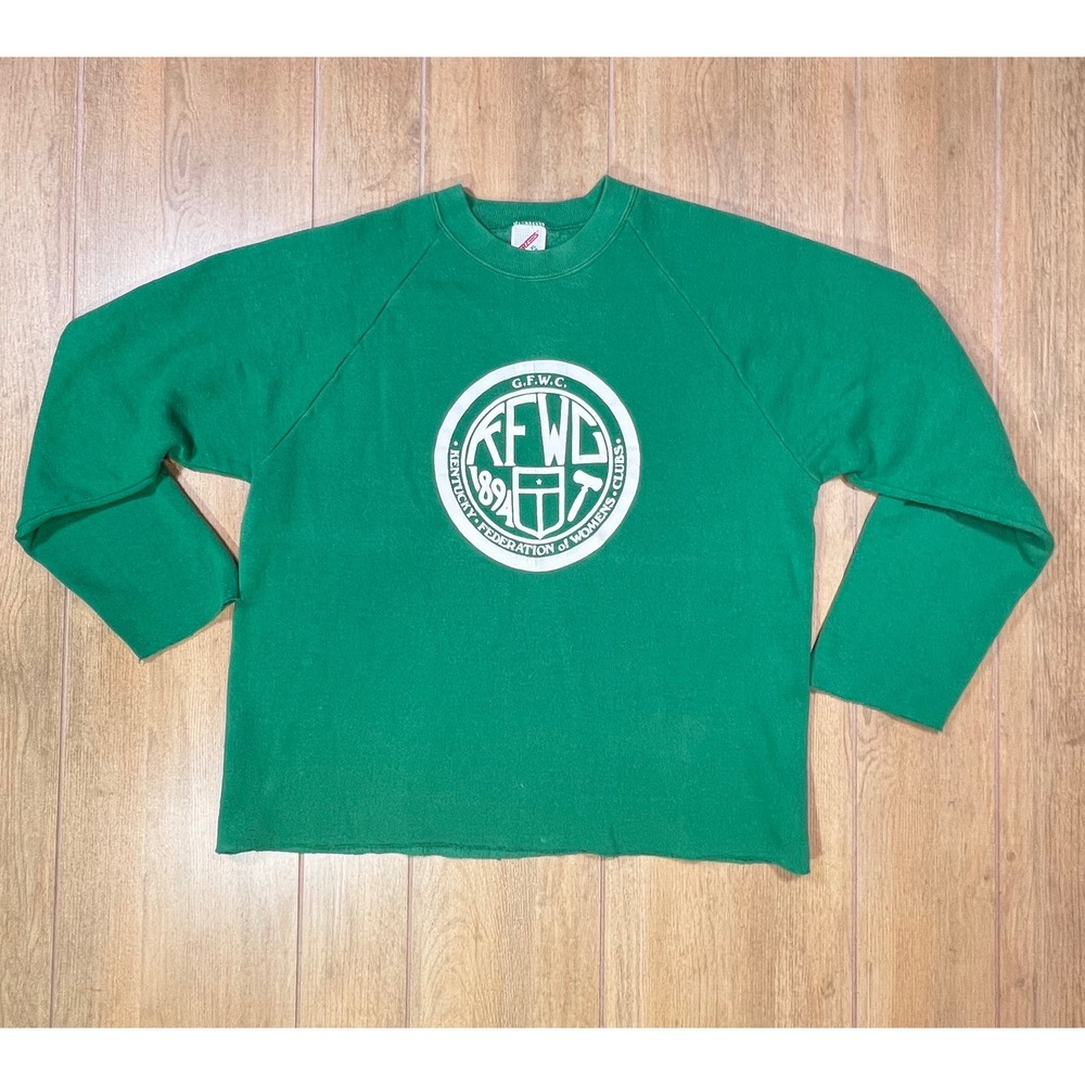 Vintage Jerzees GFWC RFWC 1891 Federation of Womens Clubs Green Sweatshirt XL